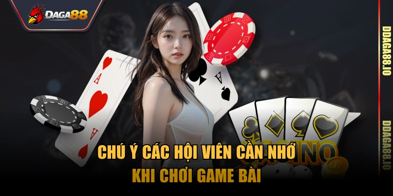 Chú ý các hội viên cần nhớ khi chơi game bài